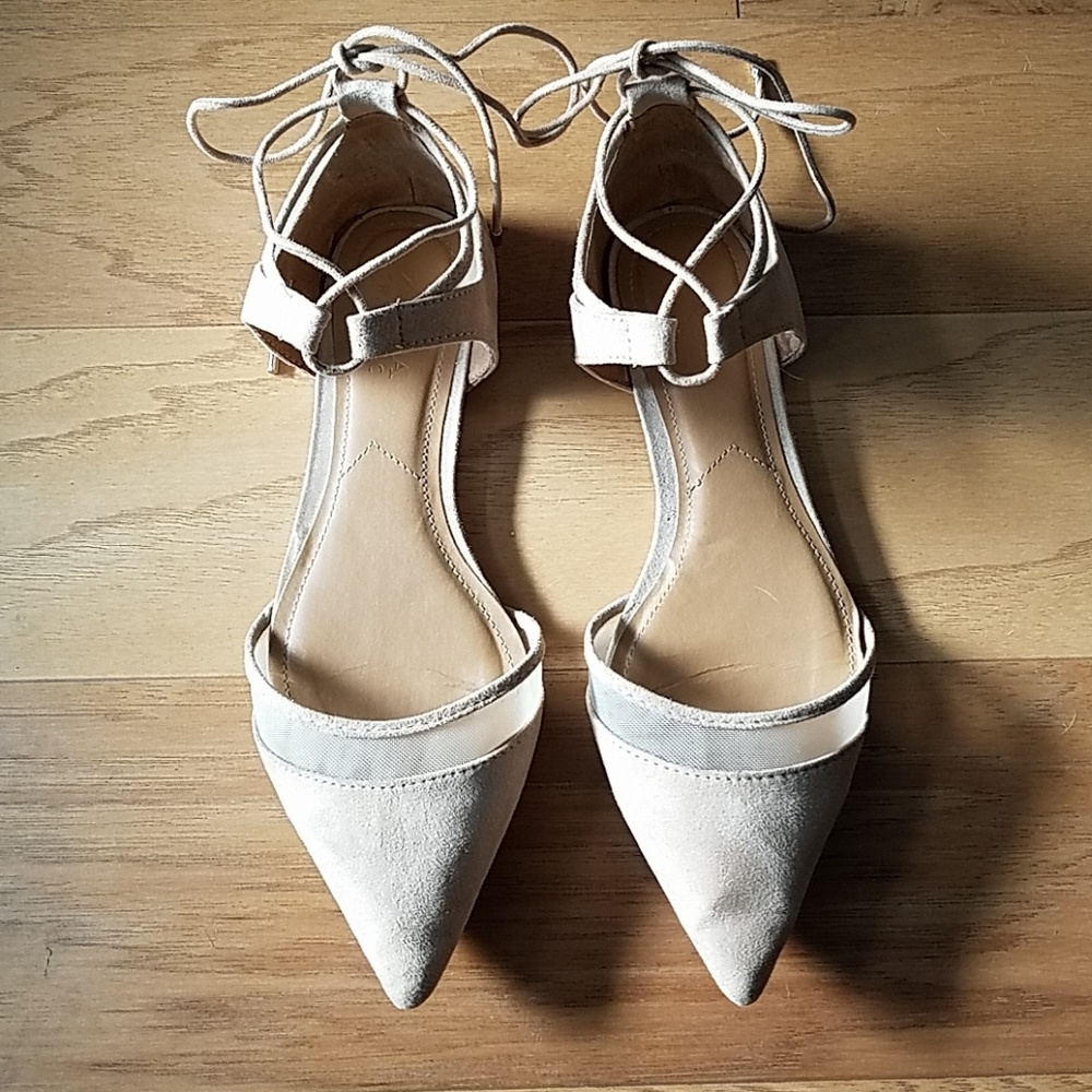 ZARA cut out lace up flats sz 7.5